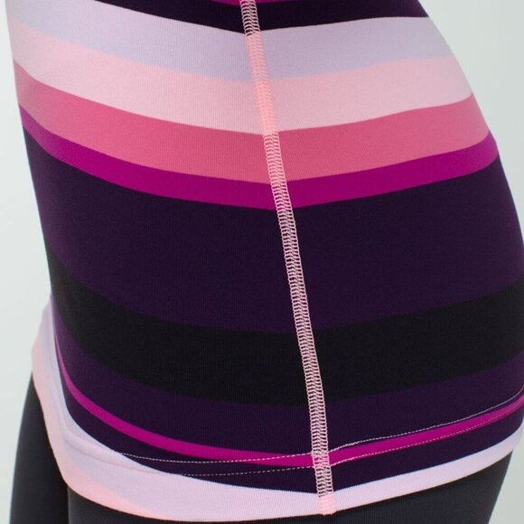 Lululemon Cool Racerback Assorted Stripe Bleached Coral Tank Top 21961 - Picture 6 of 12